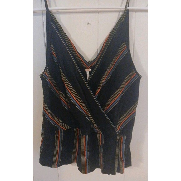 Free People Extra Small Striped  Top  Peplum Camisole Crop Whimsigoth - Picture 1 of 5